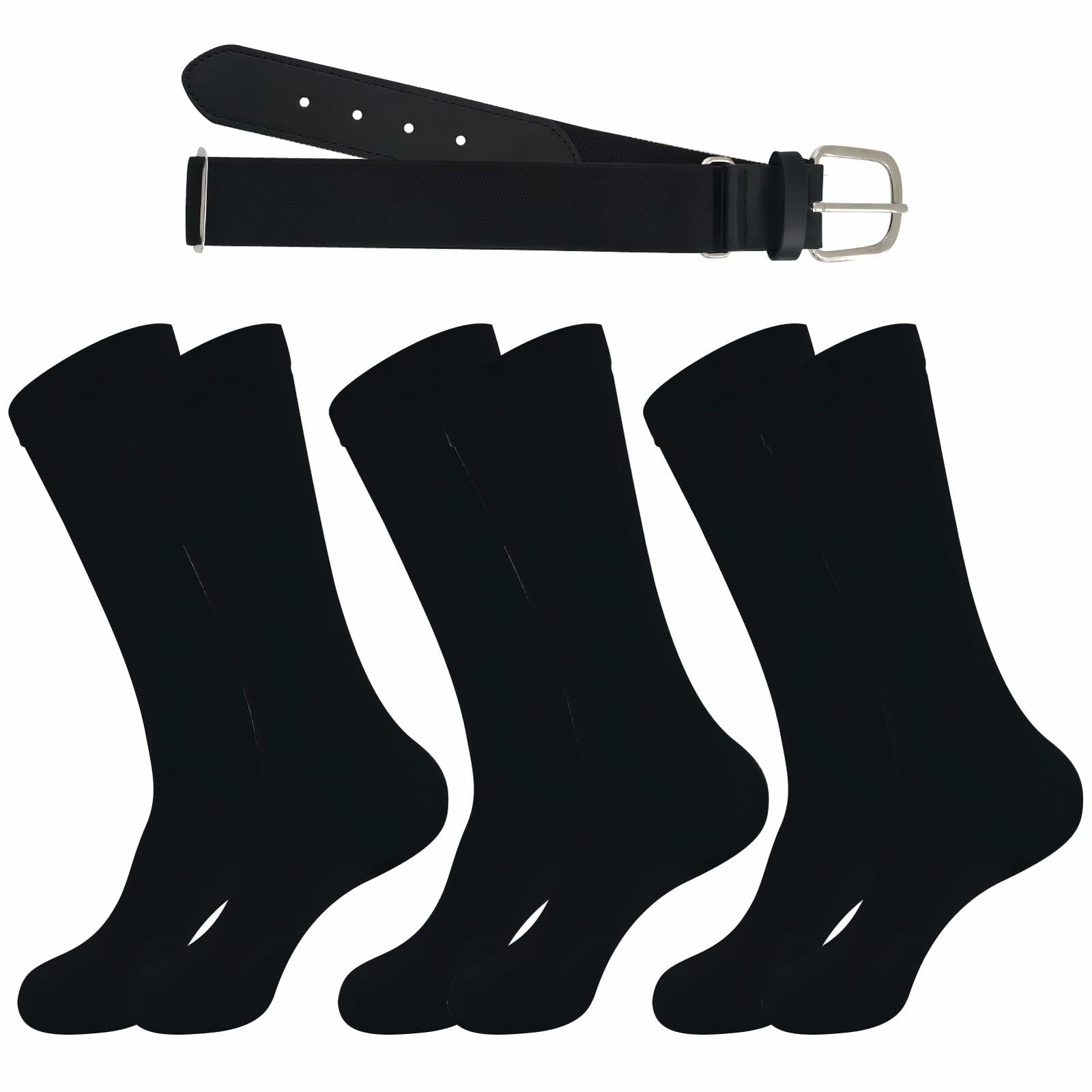 cs runsenisocks Baseball Softball Soccer Socks & Belt Set Red 3pcs+1belt Size L