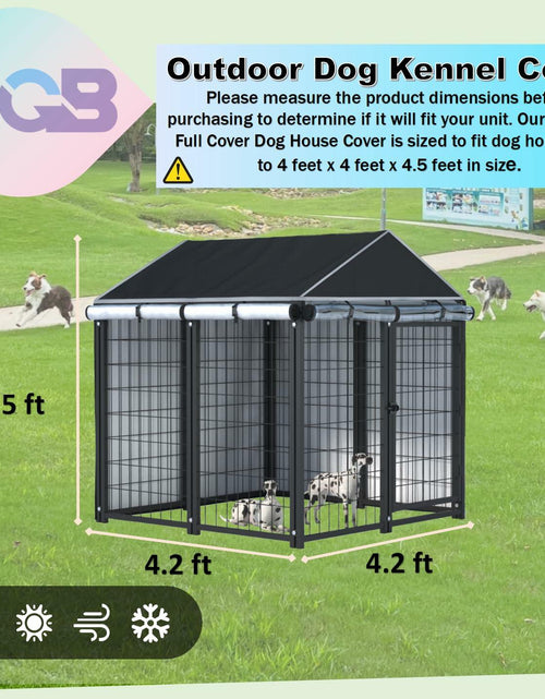 Load image into Gallery viewer, NGB Outdoor Dog Kennel Cover 4x4x4.5ft 600D Waterproof Windproof Black
