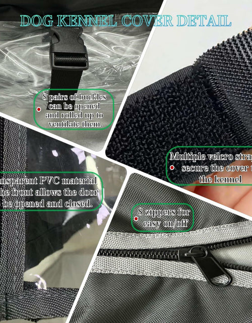 Load image into Gallery viewer, NGB Outdoor Dog Kennel Cover 4x4x4.5ft 600D Waterproof Windproof Black
