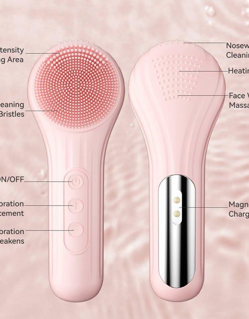 Load image into Gallery viewer, ZEXIYP Silicone Face Scrubber Electric Waterproof Brush 5 Strength Pink
