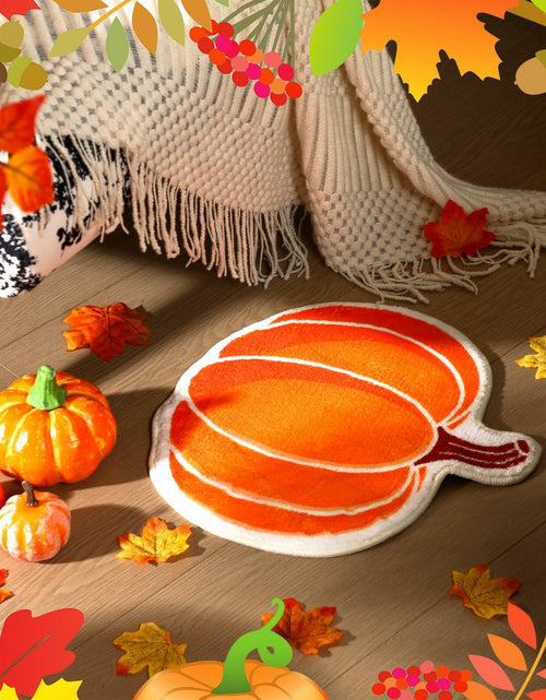 Load image into Gallery viewer, Haull 6 Pc Thanksgiving Bathroom Rugs Autumn Pumpkin Orange 16x16 Inch
