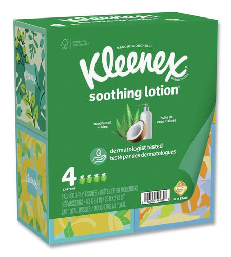 Kleenex 3-Ply Lotion Facial Tissue White 8 Count 54289