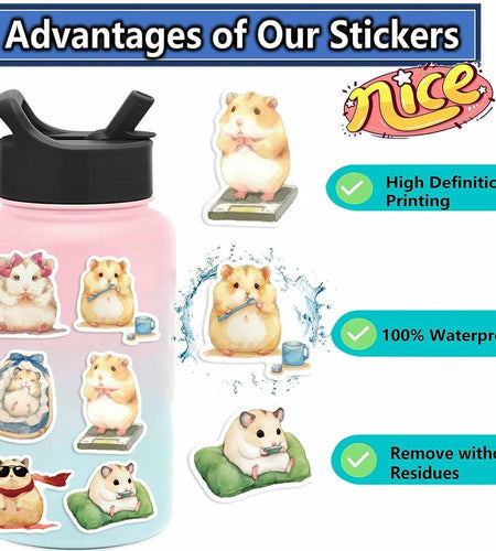 Gxizlba Cute Shark Stickers 50Pcs Vinyl Cartoon Ocean Animal Decals