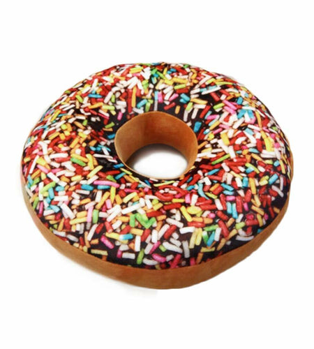 Bettli Chocolate Donut Photoreal Print Throw Pillow Cushion Plush Toy 1 Count