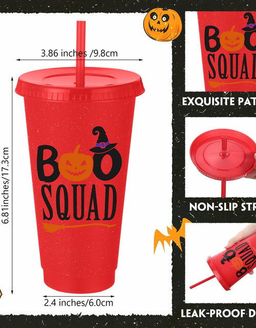 Load image into Gallery viewer, SiliFine 24oz Reusable Plastic Halloween Cups with Lid &amp; Straw 24 Pcs
