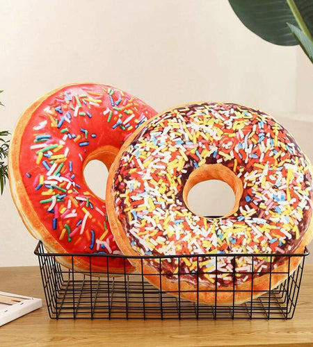 Bettli Chocolate Donut Photoreal Print Throw Pillow Cushion Plush Toy 1 Count