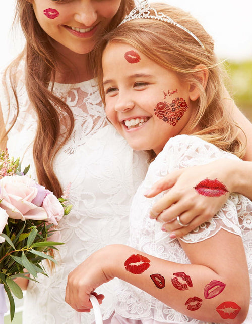 Load image into Gallery viewer, Kotbs Kiss Lips Temporary Tattoo Stickers 4-Pack Multi-colored Adults Kids
