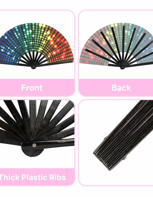 Load image into Gallery viewer, ZOYVUX Large Folding Handheld Dance Fans 2 Pcs Disco Clack Sound Fans
