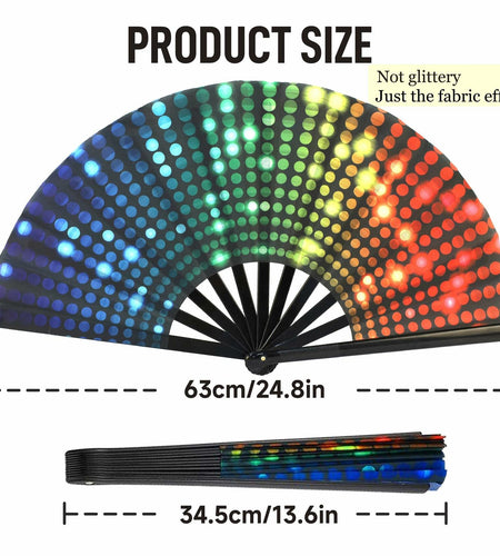 ZOYVUX Large Folding Handheld Dance Fans 2 Pcs Disco Clack Sound Fans