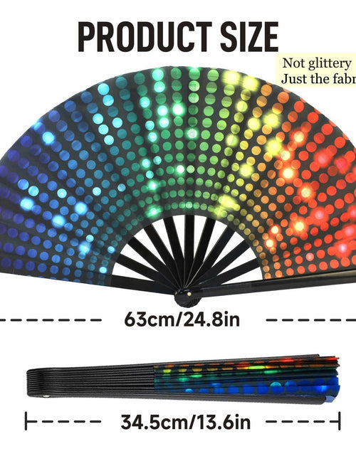 Load image into Gallery viewer, ZOYVUX Large Folding Handheld Dance Fans 2 Pcs Disco Clack Sound Fans
