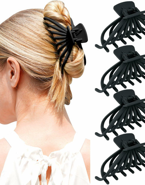 Load image into Gallery viewer, MAORULU 4 Pack Large Non-slip Matte Hair Claw Clips for Women Black
