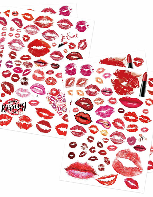Load image into Gallery viewer, Kotbs Kiss Lips Temporary Tattoo Stickers 4-Pack Multi-colored Adults Kids
