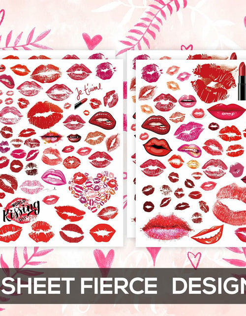 Load image into Gallery viewer, Kotbs Kiss Lips Temporary Tattoo Stickers 4-Pack Multi-colored Adults Kids

