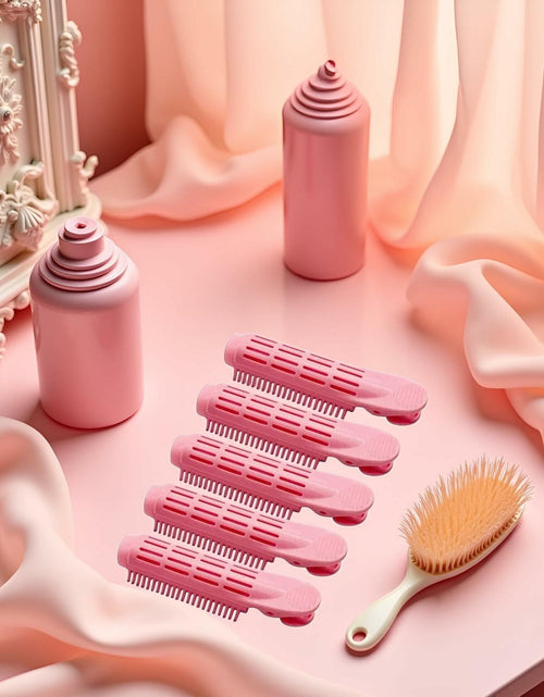 Load image into Gallery viewer, Galepromot 5Pcs Pink Volumizing Hair Root Clips Self-Grip Curlers DIY Styling
