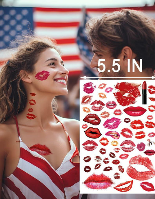 Load image into Gallery viewer, Kotbs Kiss Lips Temporary Tattoo Stickers 4-Pack Multi-colored Adults Kids
