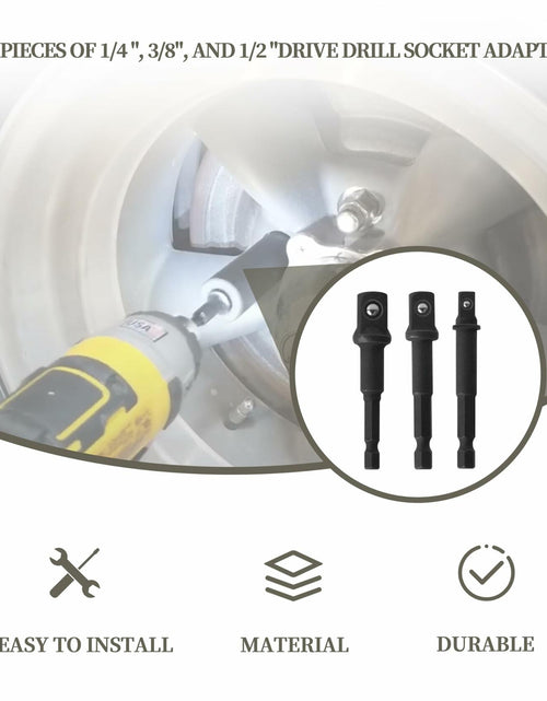 Load image into Gallery viewer, Rawolp 3-Piece Socket Adapter Set 1/4", 3/8", 1/2" Drive

