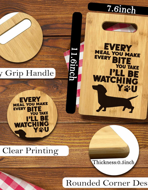 Load image into Gallery viewer, FONDCANYON Dachshund Bamboo Wood Cutting Board Kitchen Decor Brown
