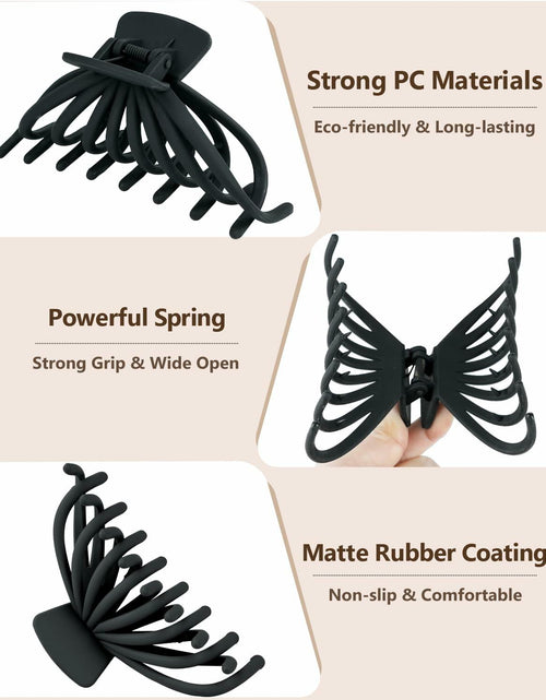 Load image into Gallery viewer, MAORULU 4 Pack Large Non-slip Matte Hair Claw Clips for Women Black
