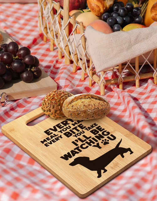 Load image into Gallery viewer, FONDCANYON Dachshund Bamboo Wood Cutting Board Kitchen Decor Brown
