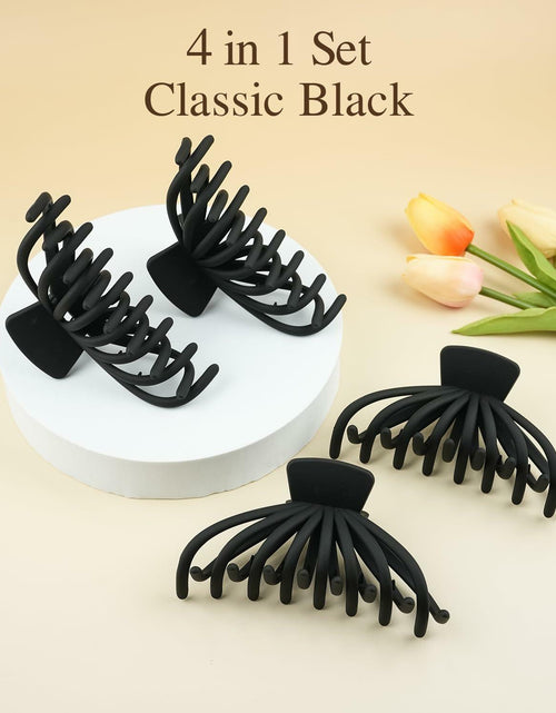 Load image into Gallery viewer, MAORULU 4 Pack Large Non-slip Matte Hair Claw Clips for Women Black
