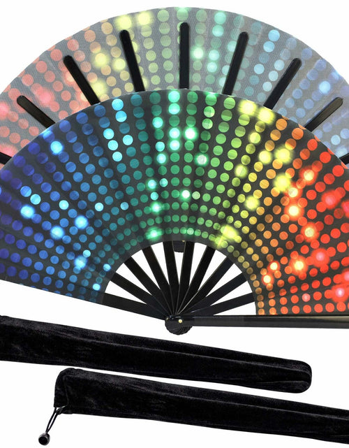 Load image into Gallery viewer, ZOYVUX Large Folding Handheld Dance Fans 2 Pcs Disco Clack Sound Fans
