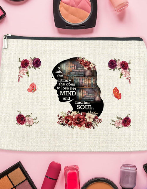Load image into Gallery viewer, Soiceu Makeup Bag for Librarians Book Lovers Cosmetic Pouch Polychrome
