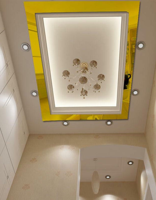 Load image into Gallery viewer, YSSZAM Mirror Wall Stickers Striped Design Acrylic Tiles 5x20cm Gold 10 Pcs
