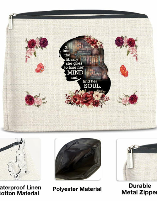 Load image into Gallery viewer, Soiceu Makeup Bag for Librarians Book Lovers Cosmetic Pouch Polychrome
