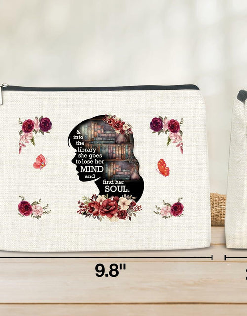 Load image into Gallery viewer, Soiceu Makeup Bag for Librarians Book Lovers Cosmetic Pouch Polychrome
