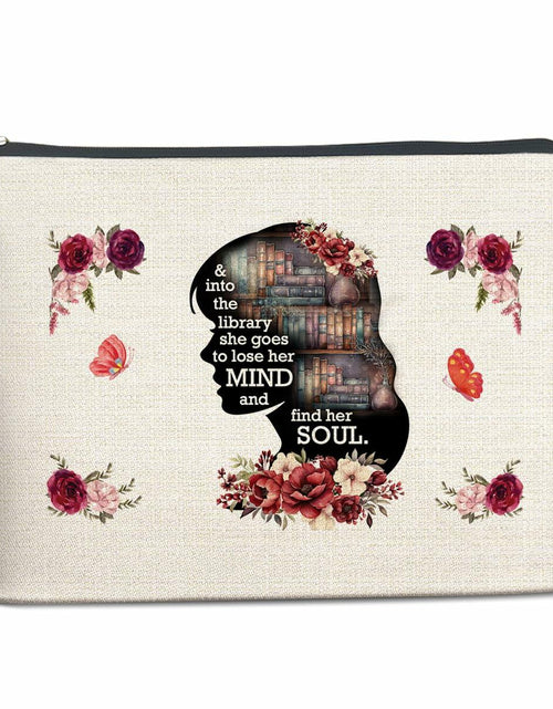 Load image into Gallery viewer, Soiceu Makeup Bag for Librarians Book Lovers Cosmetic Pouch Polychrome
