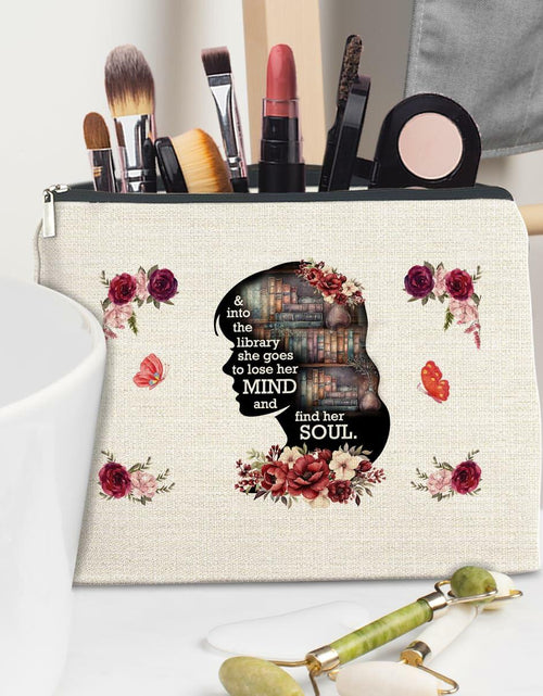 Load image into Gallery viewer, Soiceu Makeup Bag for Librarians Book Lovers Cosmetic Pouch Polychrome
