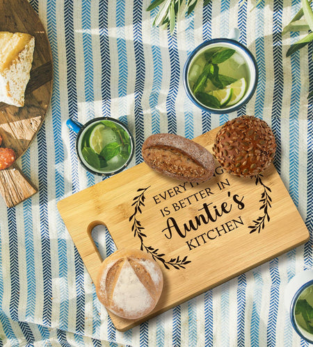 FONDCANYON Bamboo Cutting Board Kitchen Decor Brown Aunt Gift