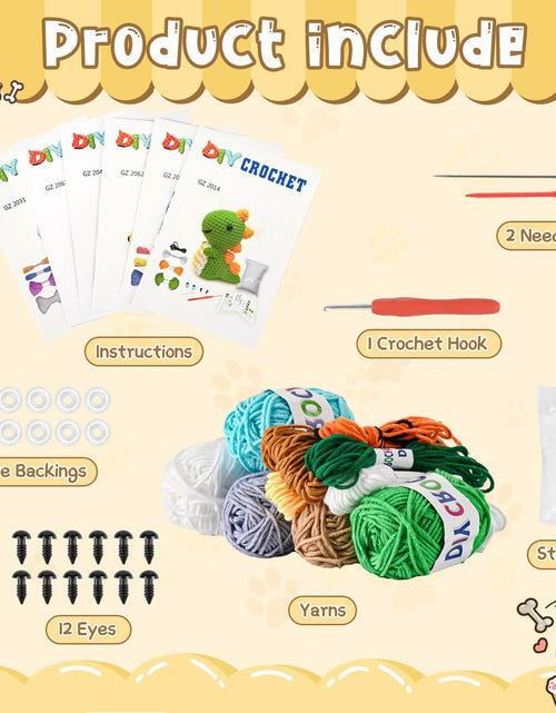 Load image into Gallery viewer, Krrbsr Christmas Gifts Crochet Kit 6PCS DIY Animal Amigurumi Yarn Craft Kit

