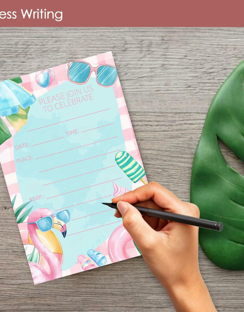 Load image into Gallery viewer, VAVINCI Pool Party Birthday Invitations for Girls 30 Sets with Envelopes
