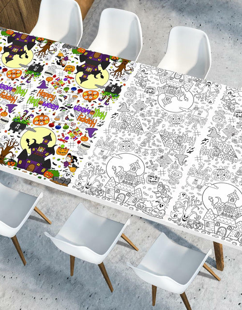 Load image into Gallery viewer, AKEROCK Halloween Coloring Tablecloth Decorations 118x54 Inches Paper
