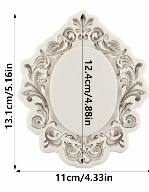 Load image into Gallery viewer, CANYANGMOLD Baroque Photo Frame Silicone Mold Gray 0.39x3.18x2.87in 1 Pc
