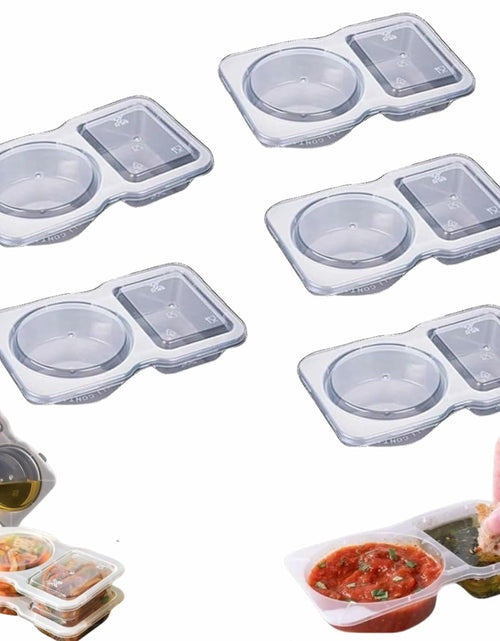 Load image into Gallery viewer, Uioecn 5PCS Double Compartment Condiment Containers with Lids Portable Reusable
