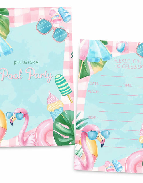 Load image into Gallery viewer, VAVINCI Pool Party Birthday Invitations for Girls 30 Sets with Envelopes
