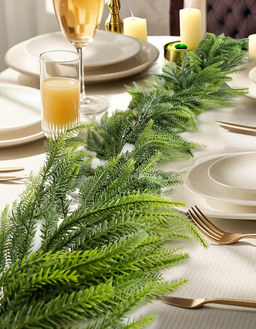 Load image into Gallery viewer, Belle Fleur 2 Pcs Real Touch Norfolk Pine Garland 6FT Green Artificial
