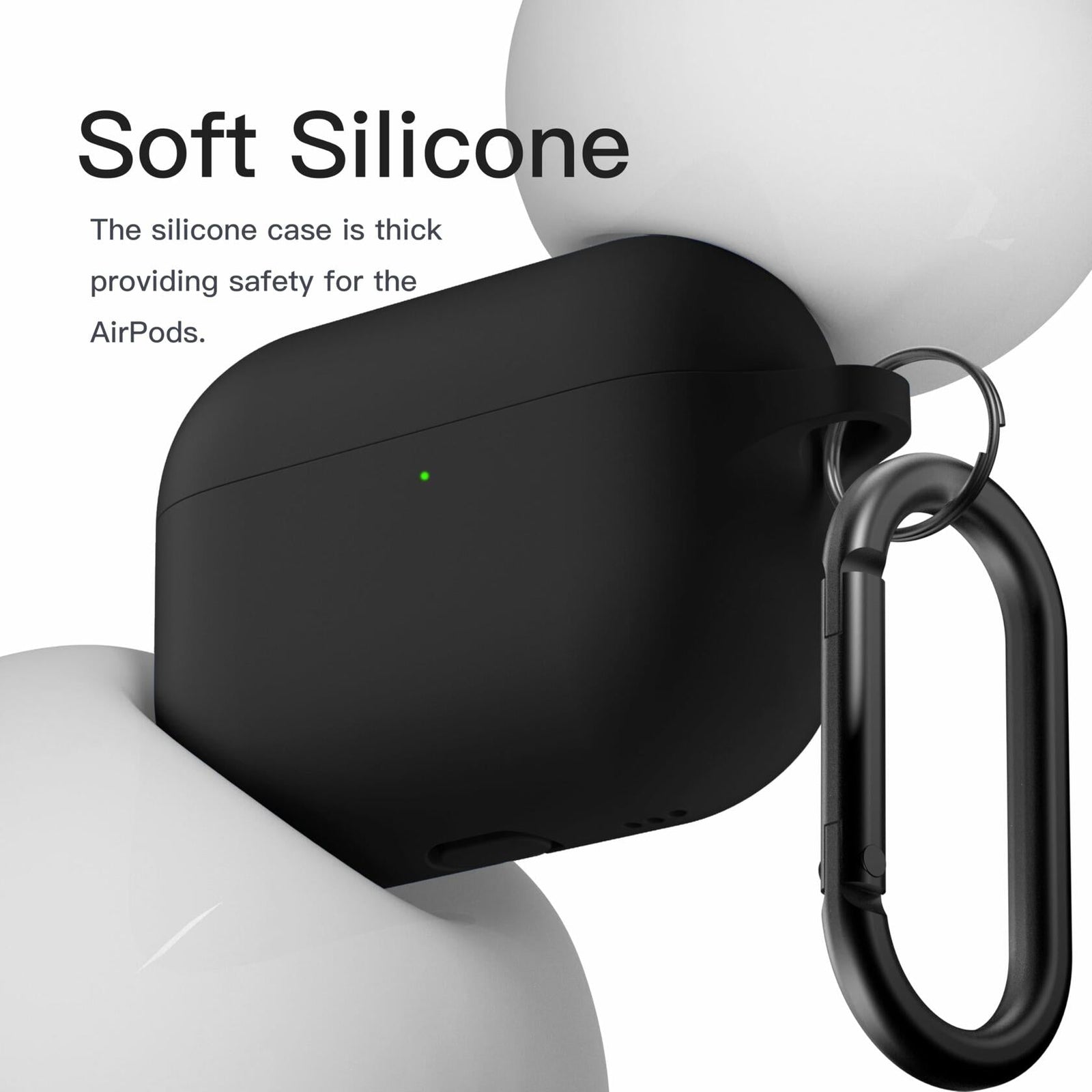 Brujula Silicone Case for AirPods Pro 3rd Gen 2025 Black Protective Cover