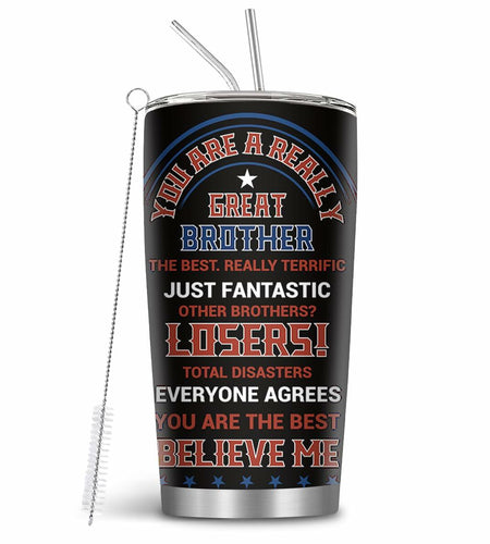 MoYueno 20 Oz Stainless Steel Dad Tumbler with Brush & Straw, 1 PCS Dad 1