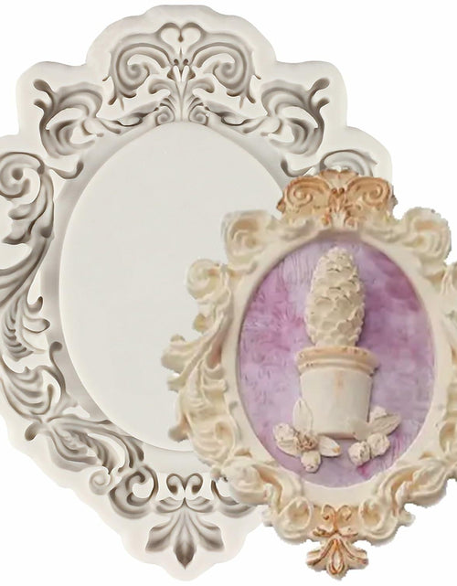 Load image into Gallery viewer, CANYANGMOLD Baroque Photo Frame Silicone Mold Gray 0.39x3.18x2.87in 1 Pc
