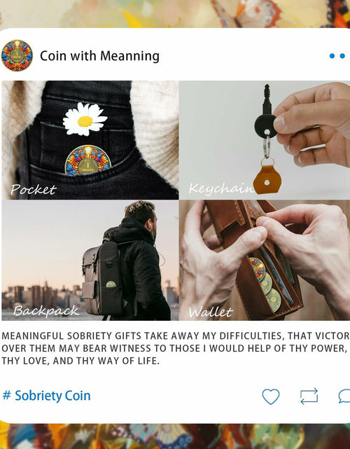Load image into Gallery viewer, Sunflower 1 Year Sobriety Coin AA NA Recovery Medallion Butterfly Gift
