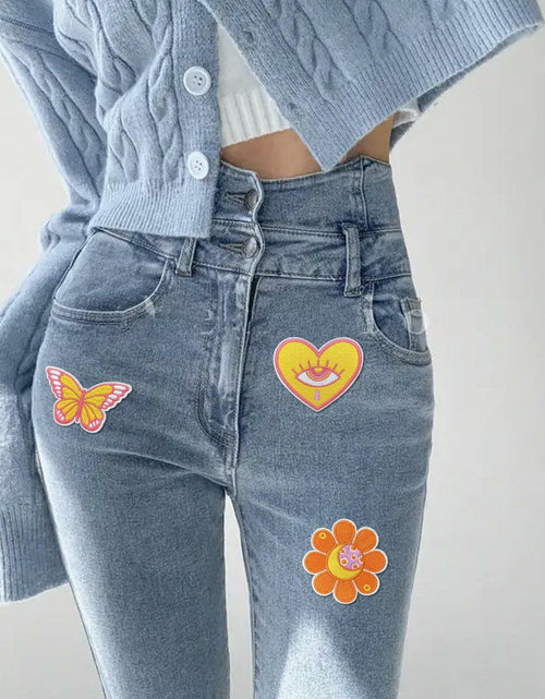 Load image into Gallery viewer, Dakartoon Groovy Patches Embroidery Applique DIY Heat Press 15 Pcs
