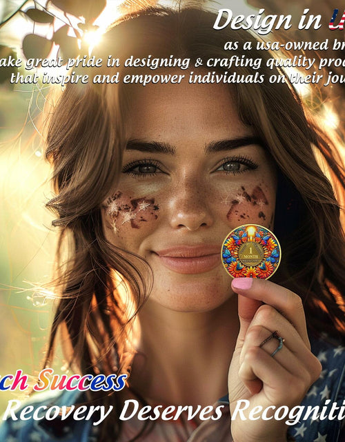 Load image into Gallery viewer, Sunflower 1 Year Sobriety Coin AA NA Recovery Medallion Butterfly Gift
