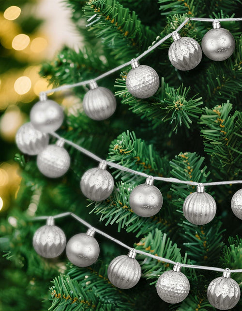 Load image into Gallery viewer, Motionchic 6.5ft Silver 24 Ball 2in Shatterproof Ornament Garland
