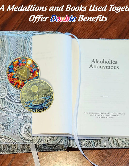 Load image into Gallery viewer, Sunflower 1 Year Sobriety Coin AA NA Recovery Medallion Butterfly Gift
