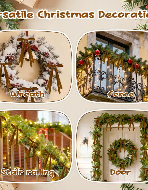 Load image into Gallery viewer, CUPLOOV 24 Pcs Brown Velvet Ribbon Bows 5x7 Inch Christmas Tree Decor
