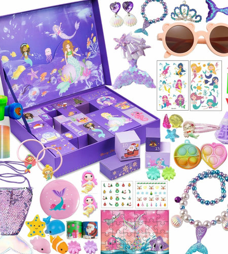 VENUSFIT Advent Calendar 2025 Girls 24 Days Christmas Mermaid Gift Box