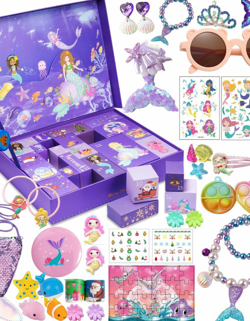 Load image into Gallery viewer, VENUSFIT Advent Calendar 2025 Girls 24 Days Christmas Mermaid Gift Box
